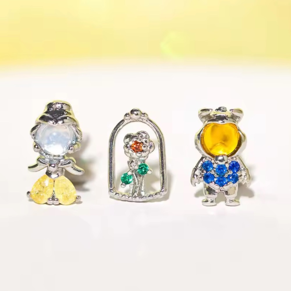 Disney’s Beauty and the Beast Earring Set- silver